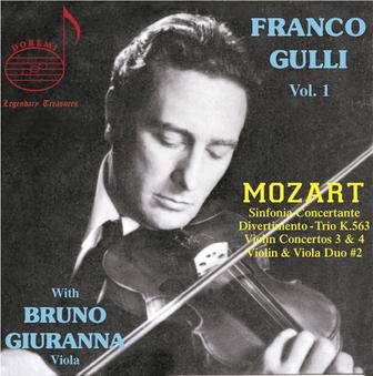 Franco Gulli, Vol 1: Mozart With Bruno Giuranna